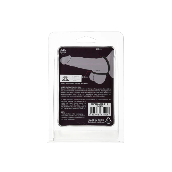 Excellent Power - Cock Ornament Two Silicone Cock Rings – Black - Image 2