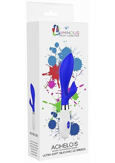 Shots - Achelois Ultra Soft Silicone 10 Speed Dual Motor Vibrator - Royal Blue - Image 3