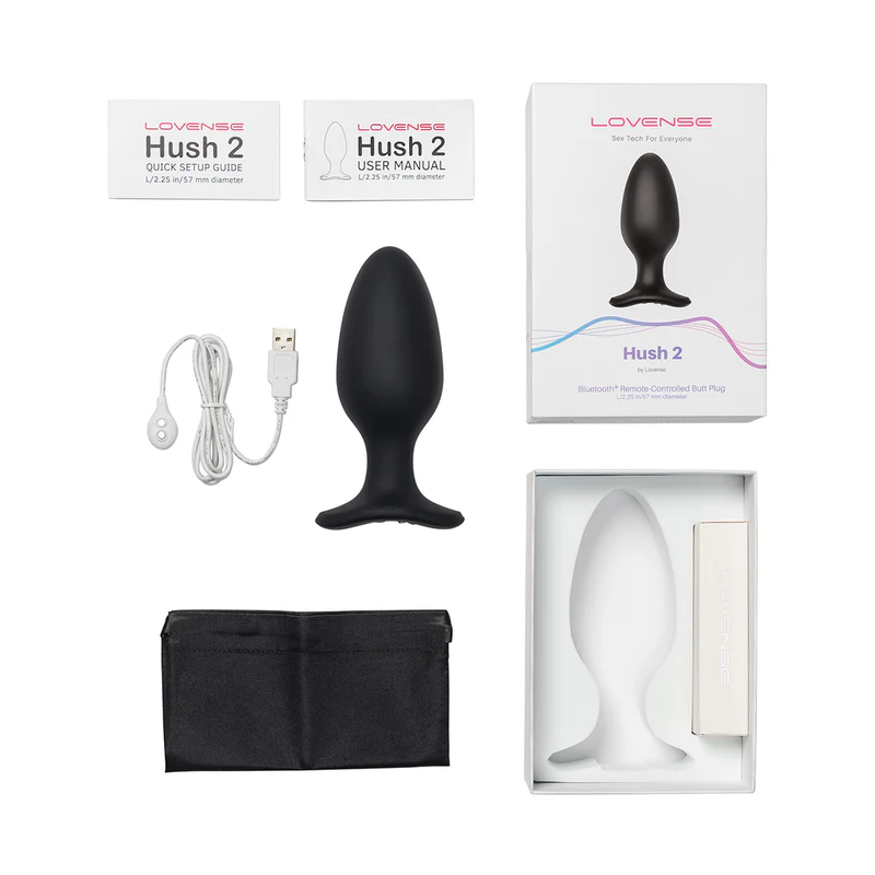 Lovense Hush 2 Vibrating Remote-Controlled Plug – 2.25” – Black - Image 5