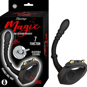 Magic - Dual Pleasure Massager - Cock Ring With Attached Butt Plug , Black