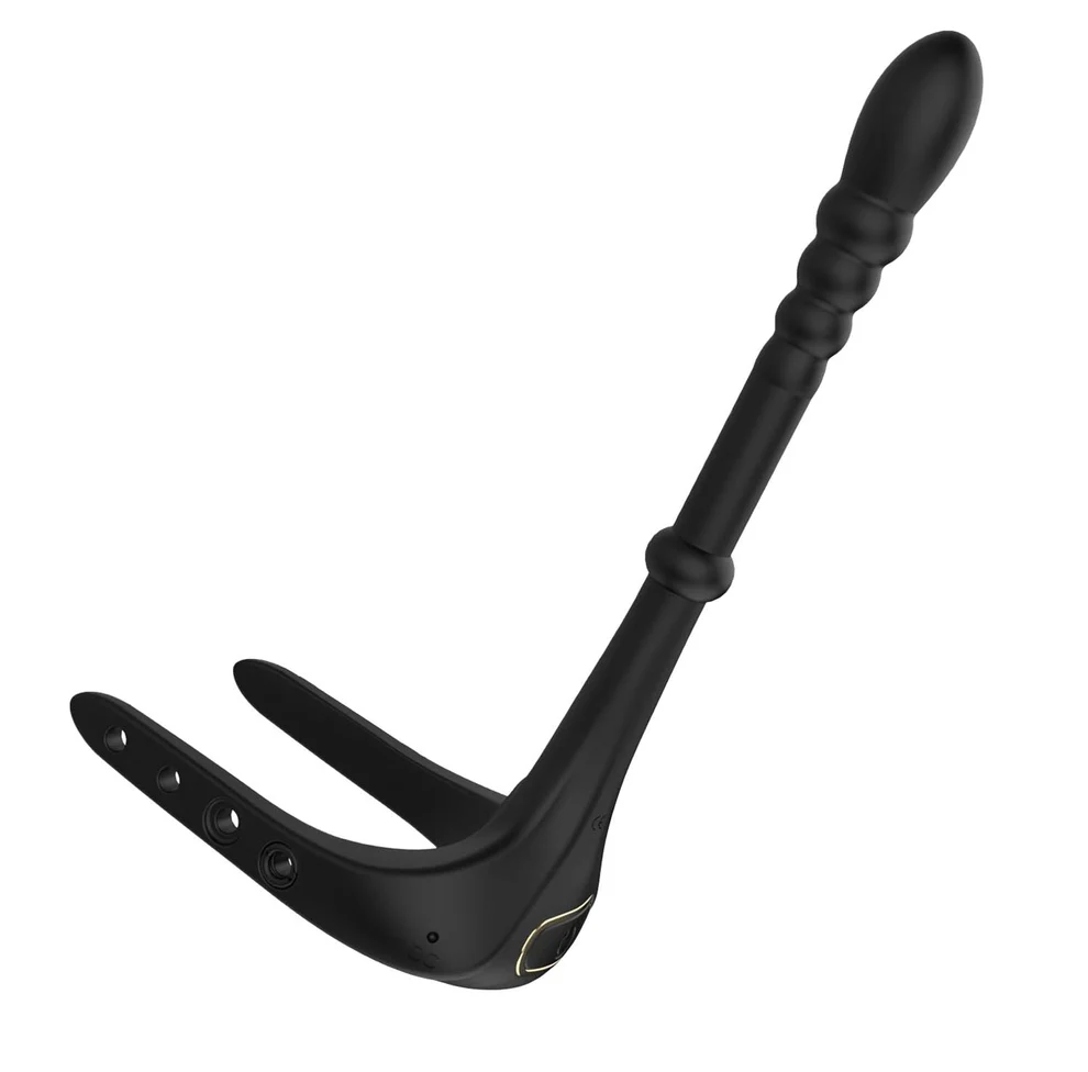 Magic - Dual Pleasure Massager - Cock Ring With Attached Butt Plug , Black - Image 3