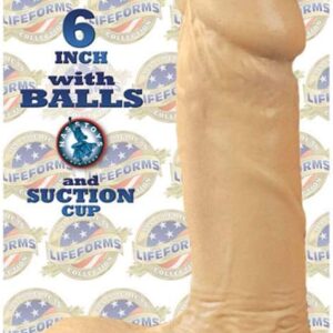 LIFEFORMS - Dildo with Balls and Suction Cup 6" Flesh